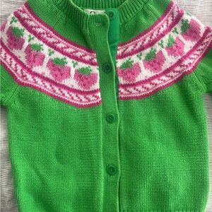 Lilly Pulitzer Vibrant Green and Pink Cardigan